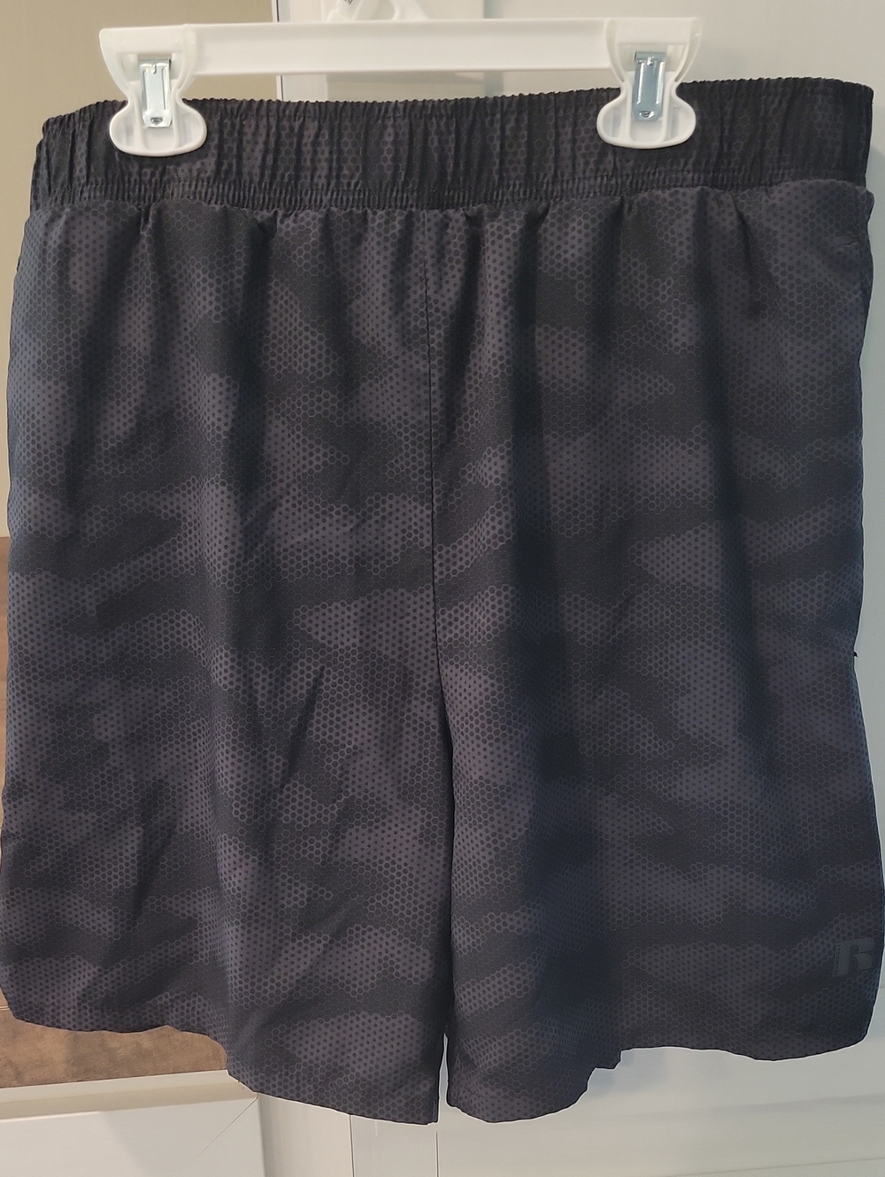 Russell Athletic Black and Dark Gray Camo Performance Shorts